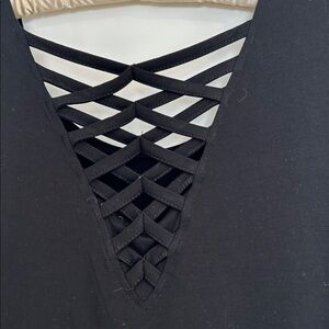 Cocktail dress crisscross back NWT Little Black Dress evening dress cap sleeve
